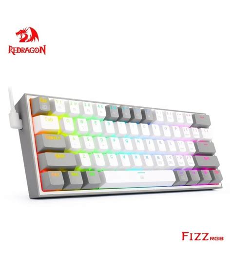 Clavier Gaming Mécanique REDRAGON FIZZ K617 RGB Blanc Gris