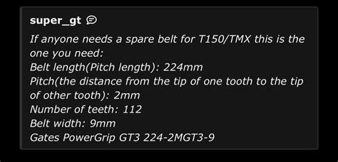 Thrustmaster Tmx T150 Replacement Belt Gates Gt3 224 2mgt3 9 Tags