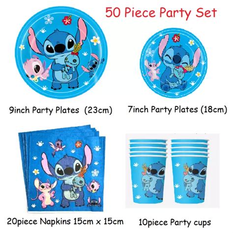 Stitch And Lilo Banner Plates Cloth Party Set Kid Birthday Party