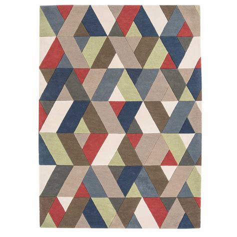 Tapis Design Multicolore Avec Motifs Chevrons En Laine