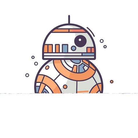 Bb8 Star Wars Character In A Simple Line Illustration Vector Bb8