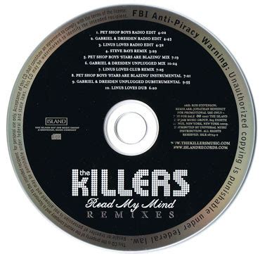 The Killers Read My Mind Remixes Cd Single Promo Discogs