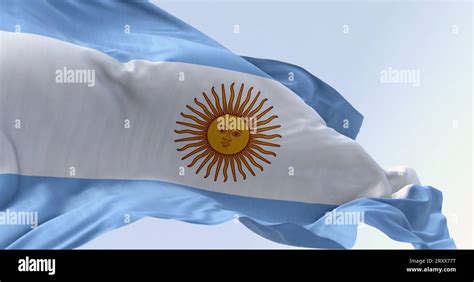 close   argentina national flag waving   clear day  equal