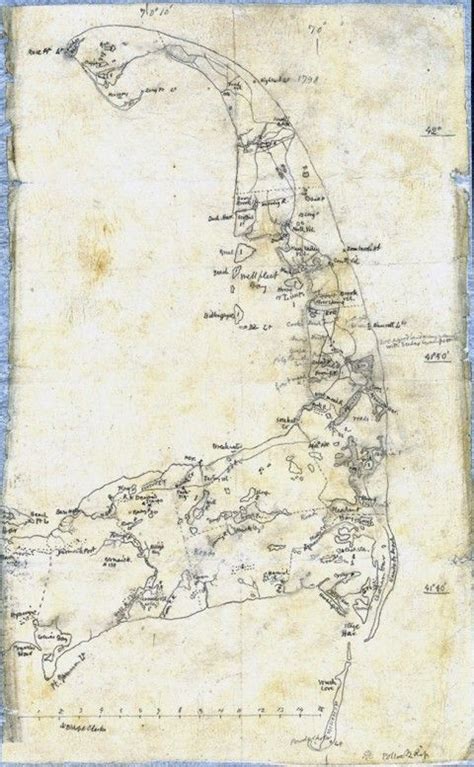 Henry David Thoreaus Hand Drawn Map Of Cape Cod 1866 Cape Cod Map