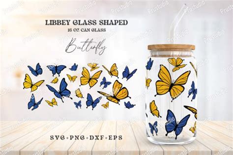 Oz Libbey Can Glass Butterfly Svg Graphic By Prustudio Creative Fabrica