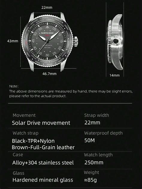 Reloj North Edge Mach Solar Para Hombres Resistente Al Agua M