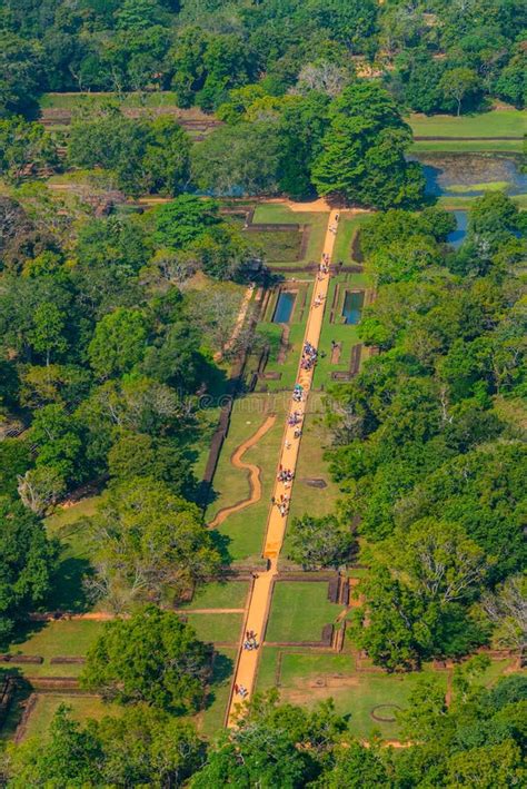 Aerial View of Sigiriya Gardens at Sri Lanka Stock Image - Image of ...