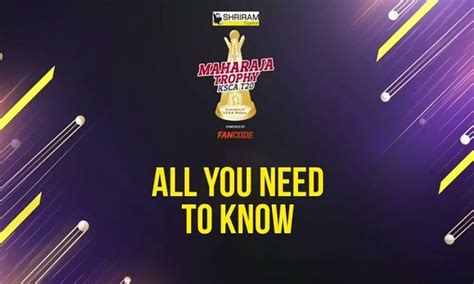 Maharaja T20 Trophy 2023 Full Squads Fixtures Preview All You Need