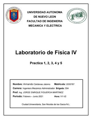 Practica 3 Lab Fisica IV Física Iv Y Laboratorio UNIVERSIDAD