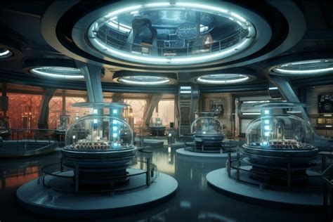 Futuristic Laboratory Interior With Advanced Technology