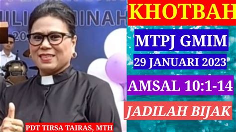 Mtpj Gmim Januari Februari Amsal Jadilah Bijak