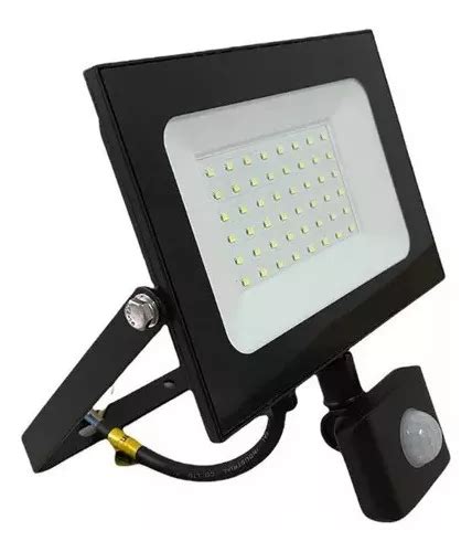 Reflector Led 50w Con Sensor 6500k Luz Fria 1408m Color De La Carcasa