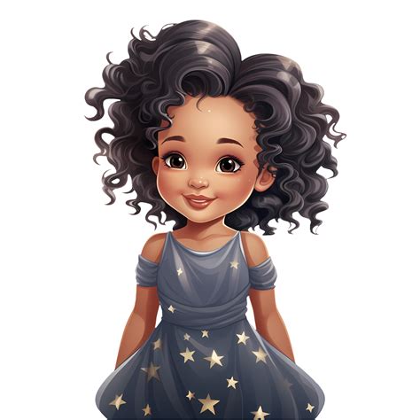 Cute Black Baby Girl Clipart Illustration Ai Generative 27238155 Png