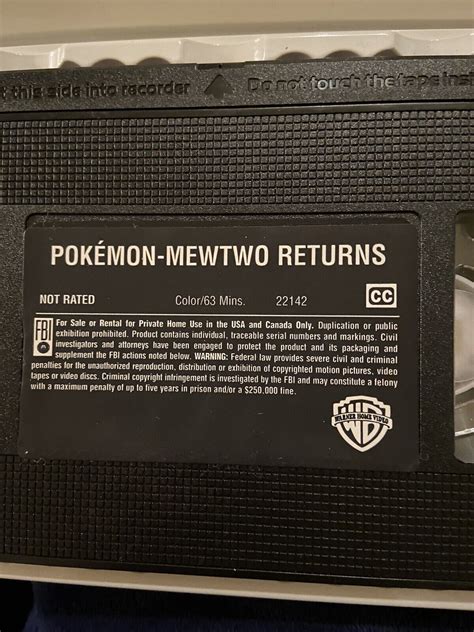 Pokemon Mewtwo Returns Vhs 2001 Animated Johto Movie Clamshell Case Euc