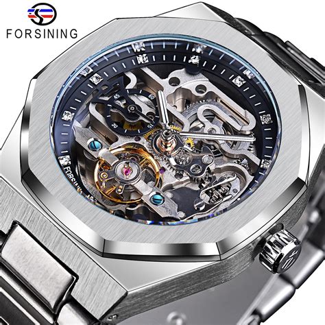 Forsining L Ssige Automatische Uhr D Diamant Skelett Hohle Herren