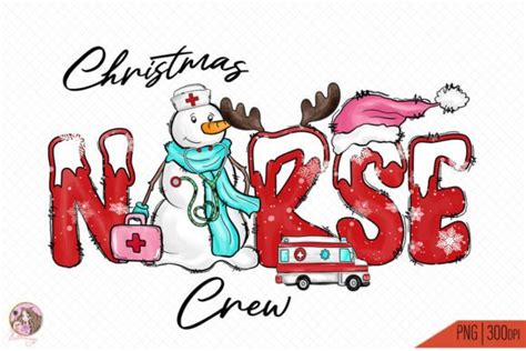 Christmas Nurse Crew Sublimation Graphic By Hello Magic · Creative Fabrica