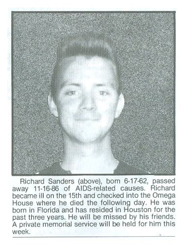 NOV 16 1986 - SANDERS RICHARD