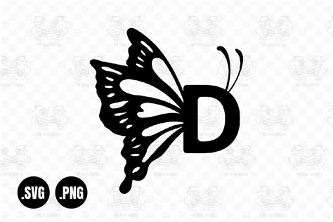 D Alphabet Butterfly Monogram Svg Graphic By 99siamvector · Creative