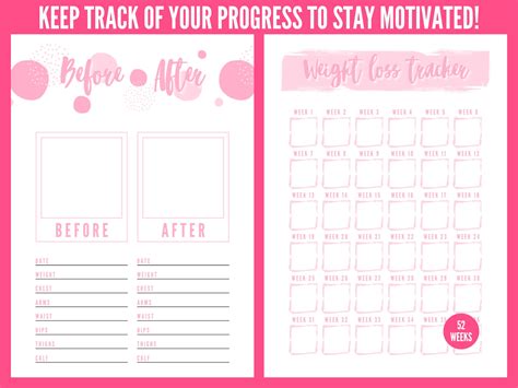 Weight Loss Journal Printable Weight Loss Planner Etsy