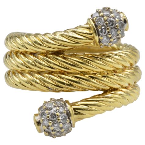 david yurman  karat gold  diamond quatrefoil ring  sale