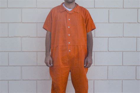 Prison Jail Inmate Penitentiary Orange Jumpsuit Costume Sizes 3xl To