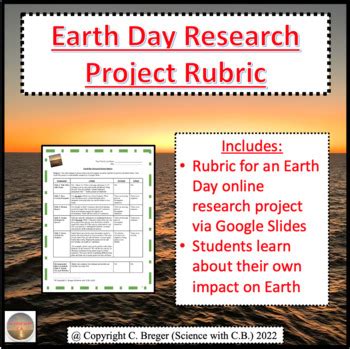 Earth Day Research Project Rubric By Science With Cb Tpt