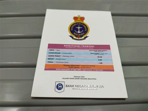 Coin Card The Th Royal Malaysian Navy Anniversary Tentera Laut Diraja