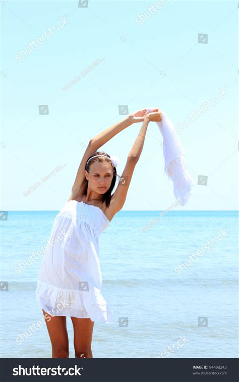 Sexy Bikini Model Having Fun Ocean Stock Photo 94498243 Shutterstock