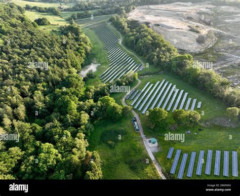 A Large Scale Solar Farm Set In A Countryside Environment Stock Photo