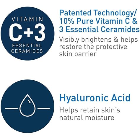 Cerave Vitamin C Serum With Hyaluronic Acid Pack 1 Pack 2 Lalabix