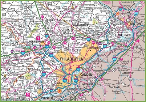 Map of Philadelphia area - Philadelphia area map (Pennsylvania - USA)