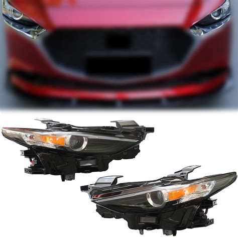 SHZICMY Pair Full LED Headlights Assembly Fits For 2019 2020 Mazda 3