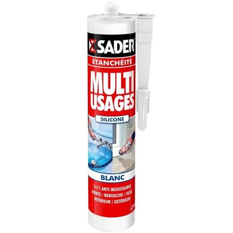 Sader Cartouche Mastic Silicone Etanch It Multi Usages Blanc Ml