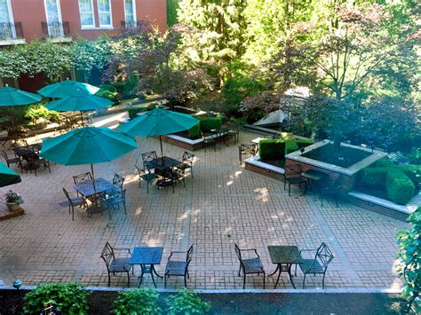 garden courtyard, Portland Harbor Hotel, Portland, Maine - Notable ...