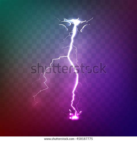 Lightning Strike Clouds Ground Stock Vector (Royalty Free) 458187775 ...