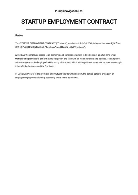 FREE Employment Contract Template in Microsoft Word (DOC) | Template.net