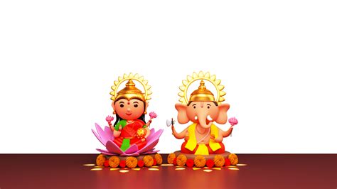 3d Rendering Of Lord Ganesha And Lakshmi 23750902 Png