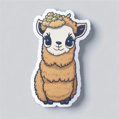 Premium Ai Image Cute Llama Sticker 6