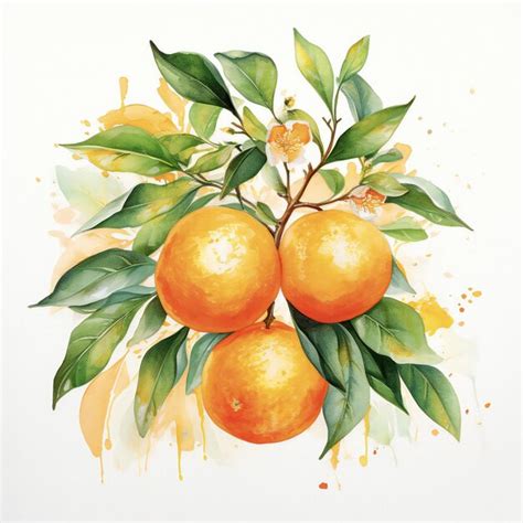 Premium Photo | Hand drawn watercolor oil painting drawing orange