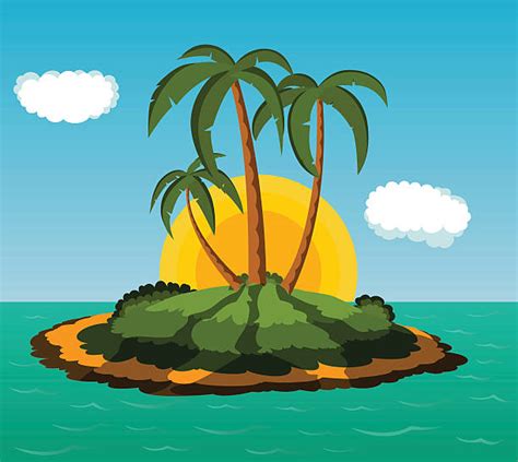 80 Shadow Palm Trees Tropical Beach Cartoon Illustrations Royalty