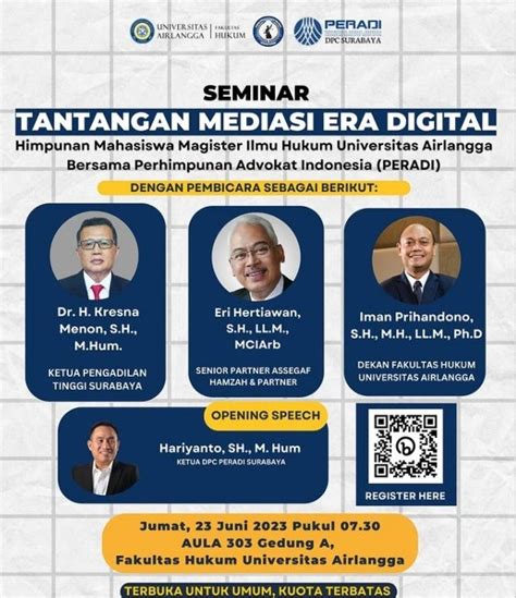 Seminar Tantangan Mediasi Era Digital Fakultas Hukum Universitas