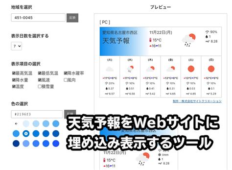 ホームページに天気予報を無料で簡単に表示埋め込みはhtmlコードを貼るだけでOKWordPress静的サイトも対応株式会社サイト