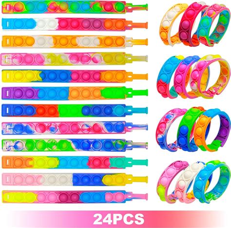 Regalos Cumpleaños Niños Colegio 24 Piezas Pop it Pulsera Fidget Toy