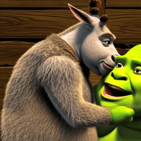 Shrek and Donkey in Love · Creative Fabrica