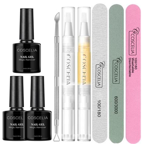 Coscelia Manucure Kit Dissolvant Pour Vernis Ongles Semi Permanent