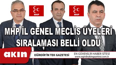 MHP İL GENEL MECLİS ÜYELERİ SIRALAMASI BELLİ OLDU