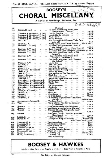 lost chord sullivan arthur imslp  sheet
