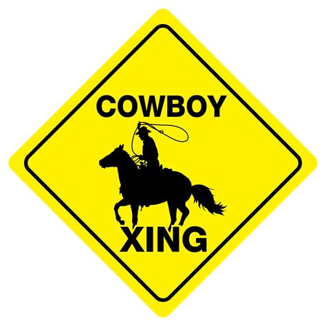 COWBOY CROSSING Funny Novelty Crossing Sign - Walmart.com