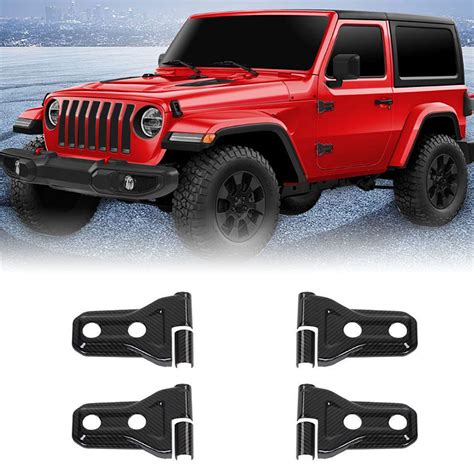 4x DOOR HINGE COVERS ABS Accessories Kit For Jeep Wrangler JL 2 DR