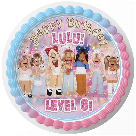 Roblox Girls Pink Rd Edible Cake Toppers Round Cakecery